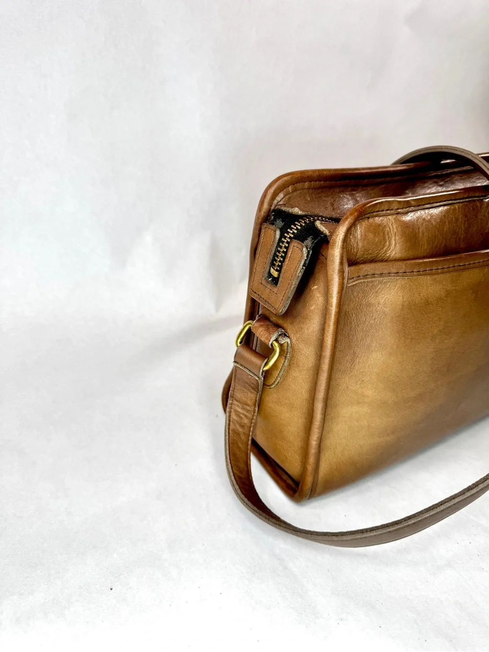 Coach Tan Leather Messenger Bag
